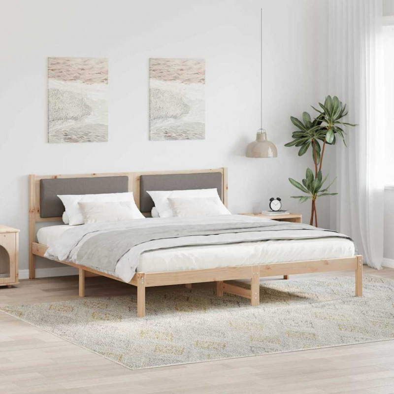 Ramka łóżka Ciemnoszary 180 x 200 cm Lite drewno sosnowe
