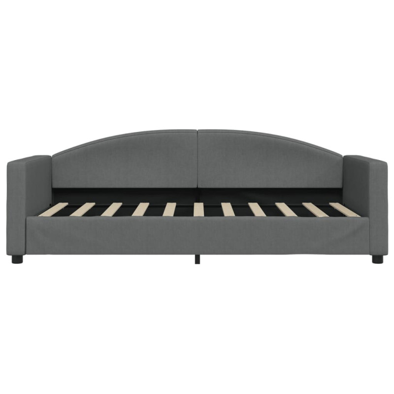 Sofa rozsuwana z szufladami, ciemnoszara, 90x190 cm, tkanina