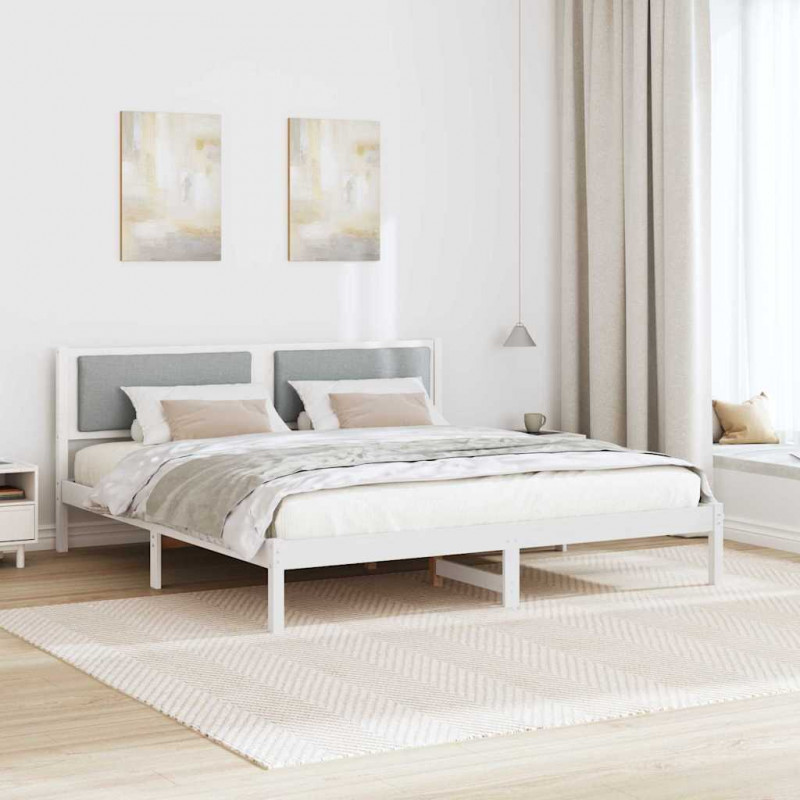 Ramka łóżka Jasnoszary 180 x 200 cm Lite drewno sosnowe