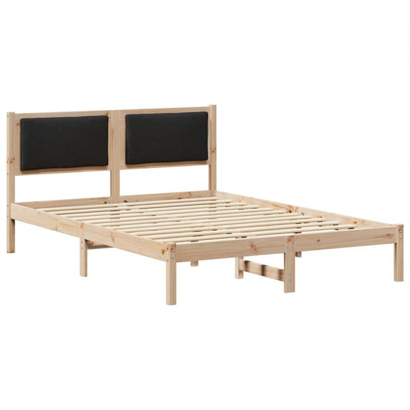 Ramka łóżka Czarny 160 x 200 cm Lite drewno sosnowe