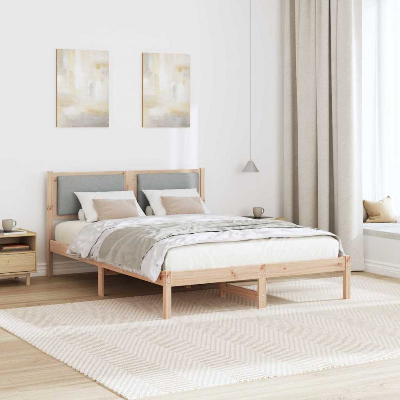 Ramka łóżka Jasnoszary 150 x 200 cm Lite drewno sosnowe