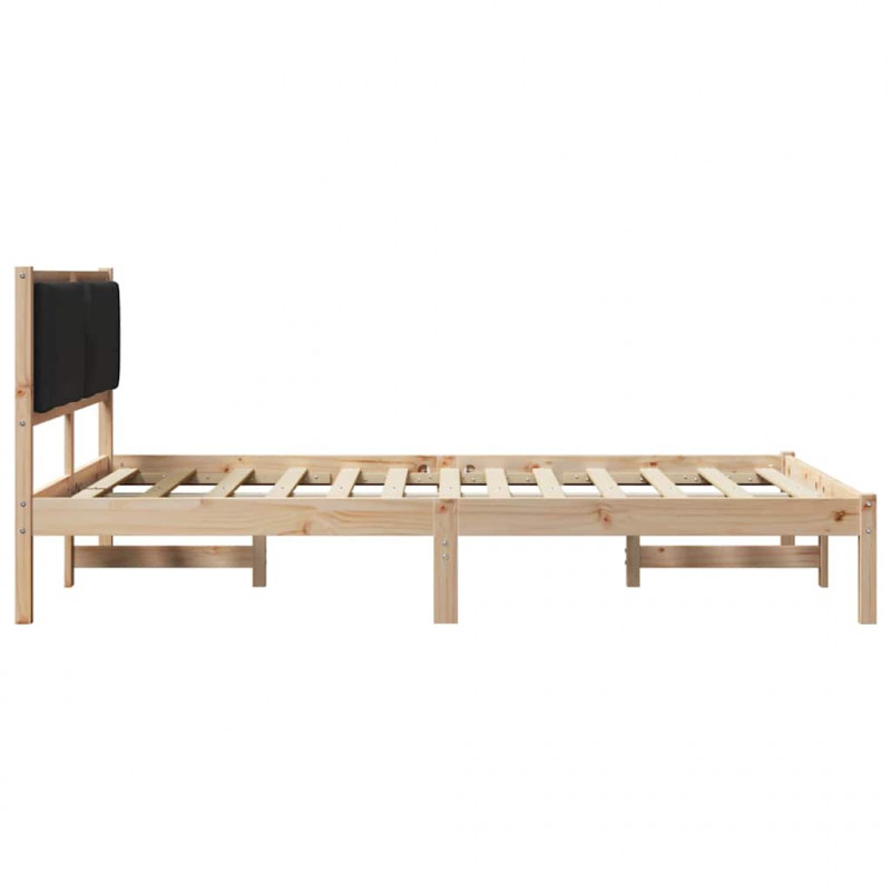 Ramka łóżka Czarny 150 x 200 cm Lite drewno sosnowe