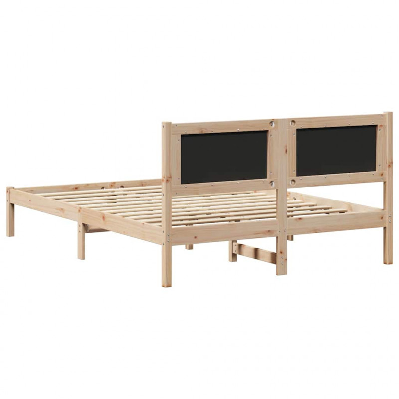 Ramka łóżka Czarny 150 x 200 cm Lite drewno sosnowe