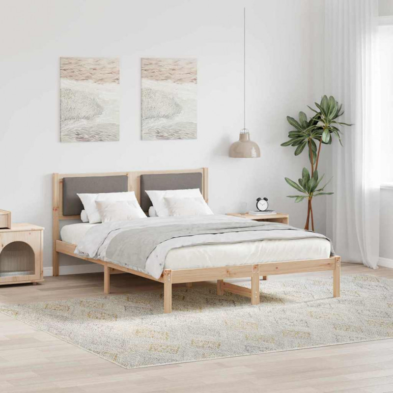 Ramka łóżka Ciemnoszary 150 x 200 cm Lite drewno sosnowe