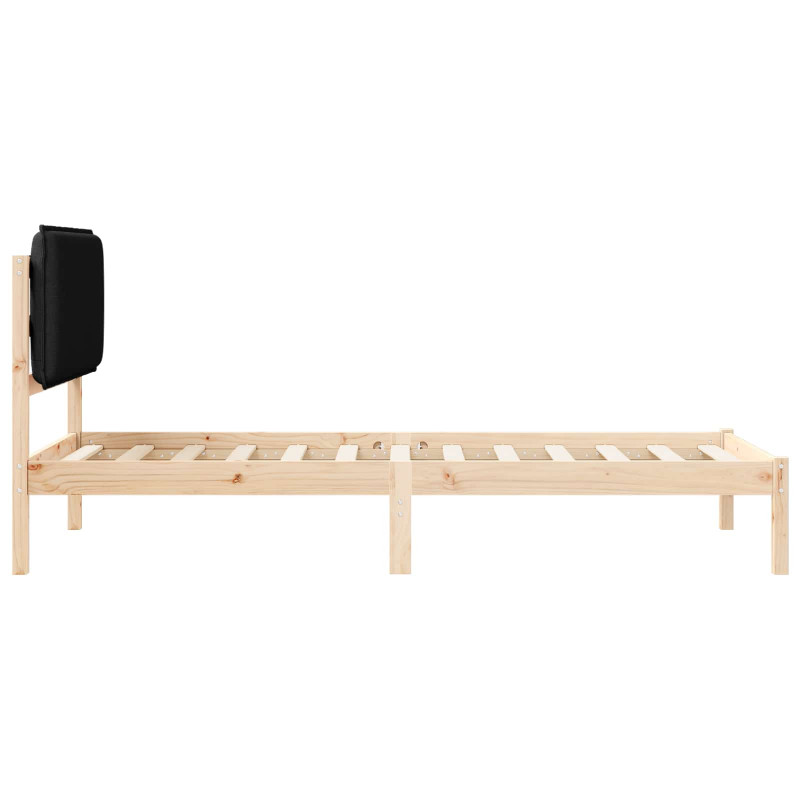 Ramka łóżka z tapicerowanym wezgłowiem Czarny 100 x 200 cm