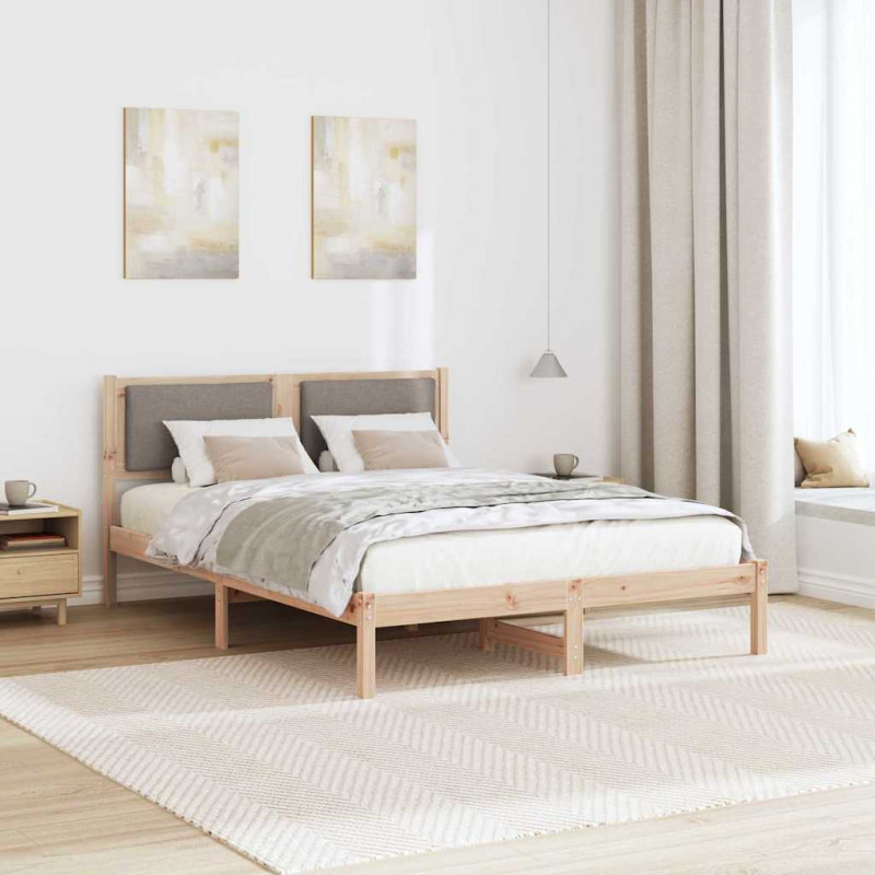 Ramka łóżka Ciemnoszary 140 x 200 cm Lite drewno sosnowe
