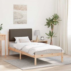 Ramka łóżka z tapicerowanym wezgłowiem Ciemnoszary 90 x 200 cm