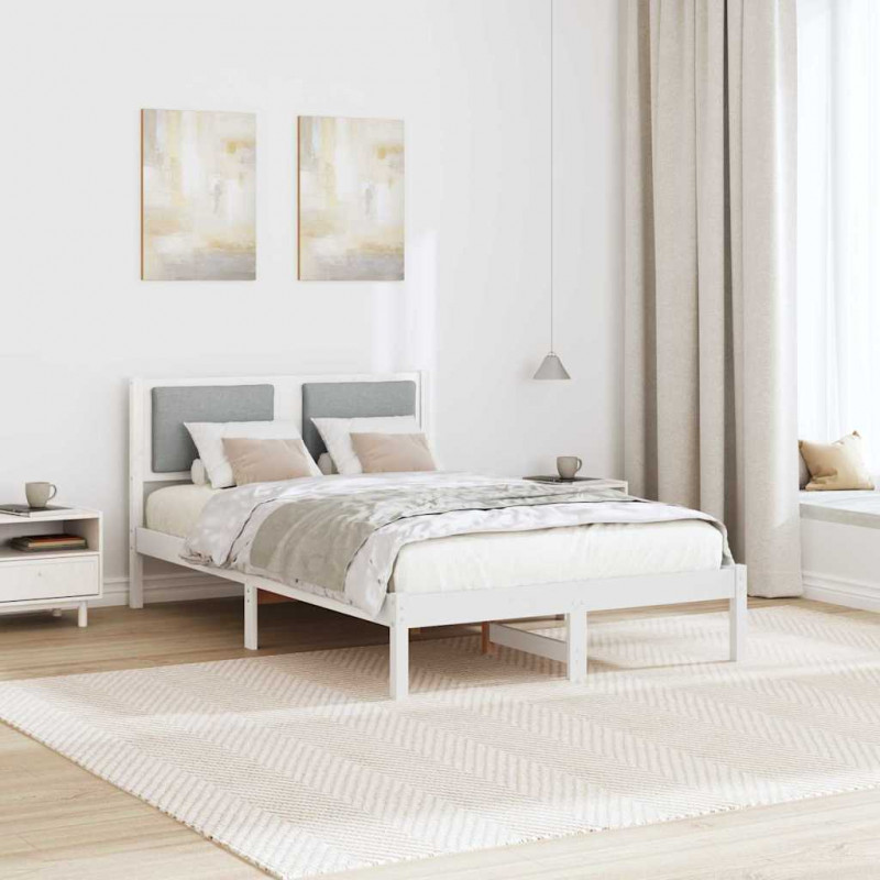 Ramka łóżka Jasnoszary 120 x 200 cm Lite drewno sosnowe