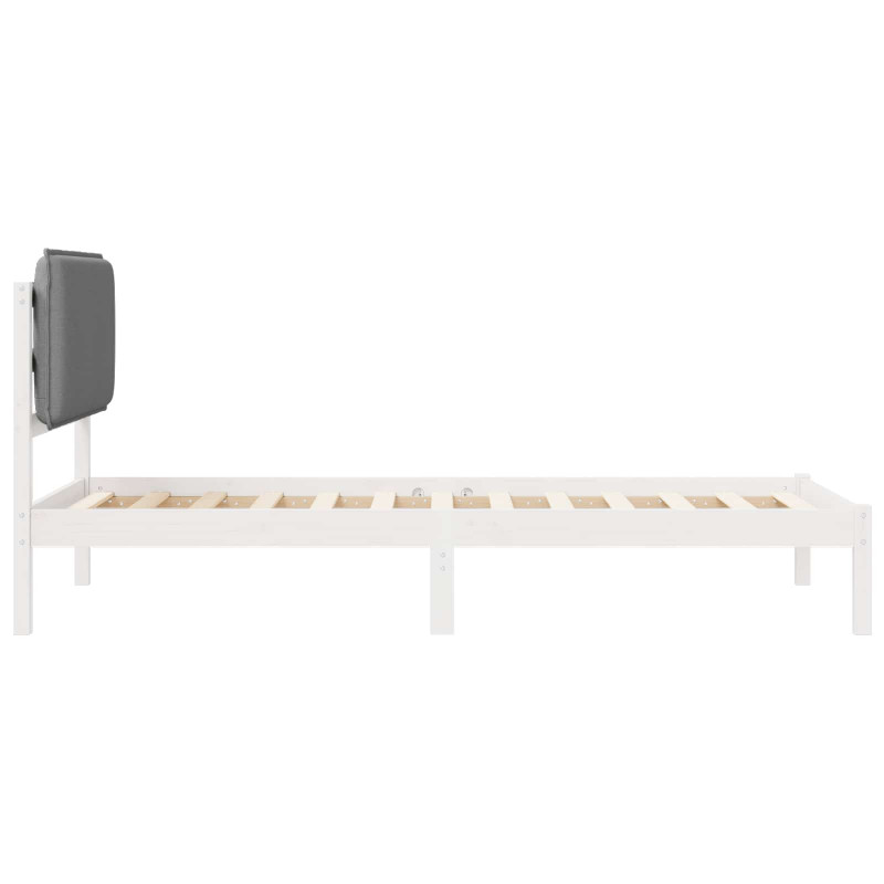 Ramka łóżka z tapicerowanym wezgłowiem Jasnoszary 90 x 200 cm