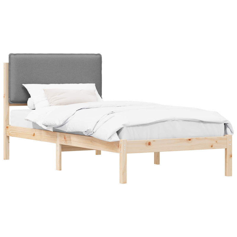 Ramka łóżka z tapicerowanym wezgłowiem Jasnoszary 80 x 200 cm