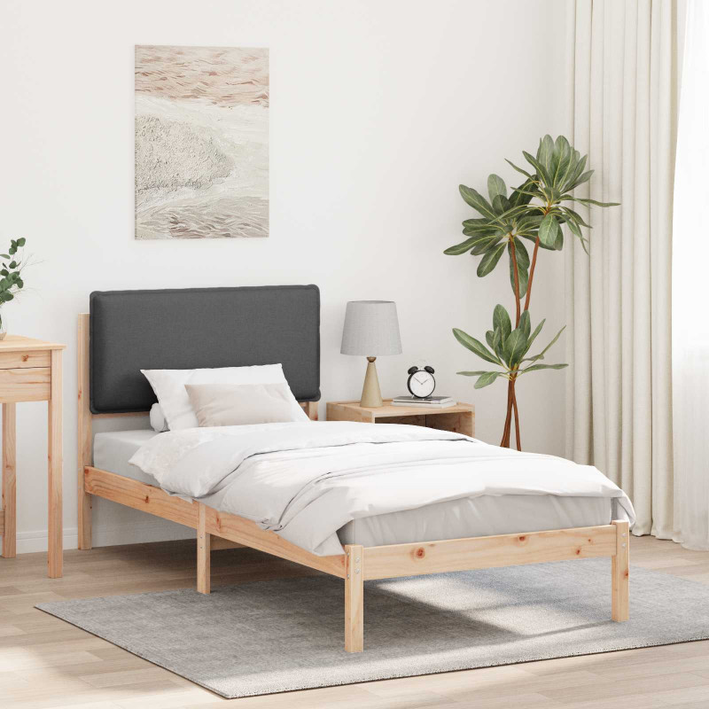 Ramka łóżka z tapicerowanym wezgłowiem Ciemnoszary 80 x 200 cm