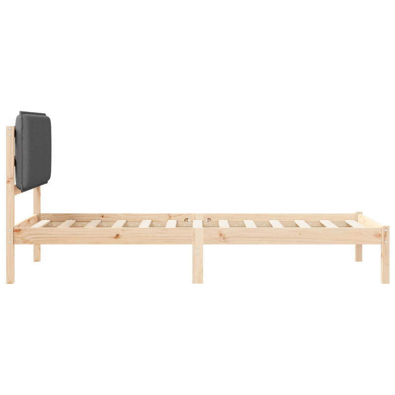 Ramka łóżka z tapicerowanym wezgłowiem Ciemnoszary 80 x 200 cm