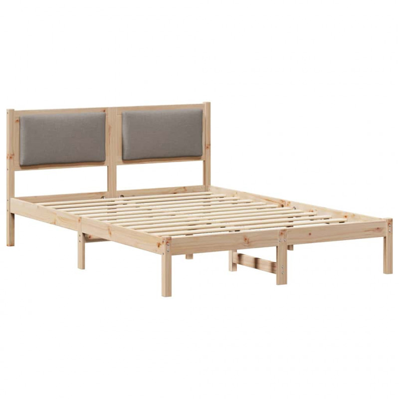 Ramka łóżka Ciemnoszary 140 x 190 cm Lite drewno sosnowe