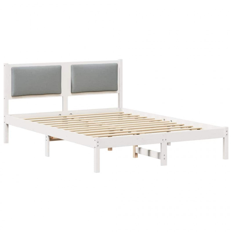 Ramka łóżka Jasnoszary 140 x 190 cm Lite drewno sosnowe