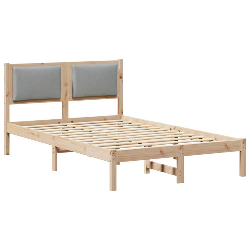 Ramka łóżka Jasnoszary 120 x 190 cm Lite drewno sosnowe