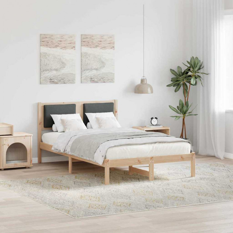 Ramka łóżka Ciemnoszary 120 x 190 cm Lite drewno sosnowe