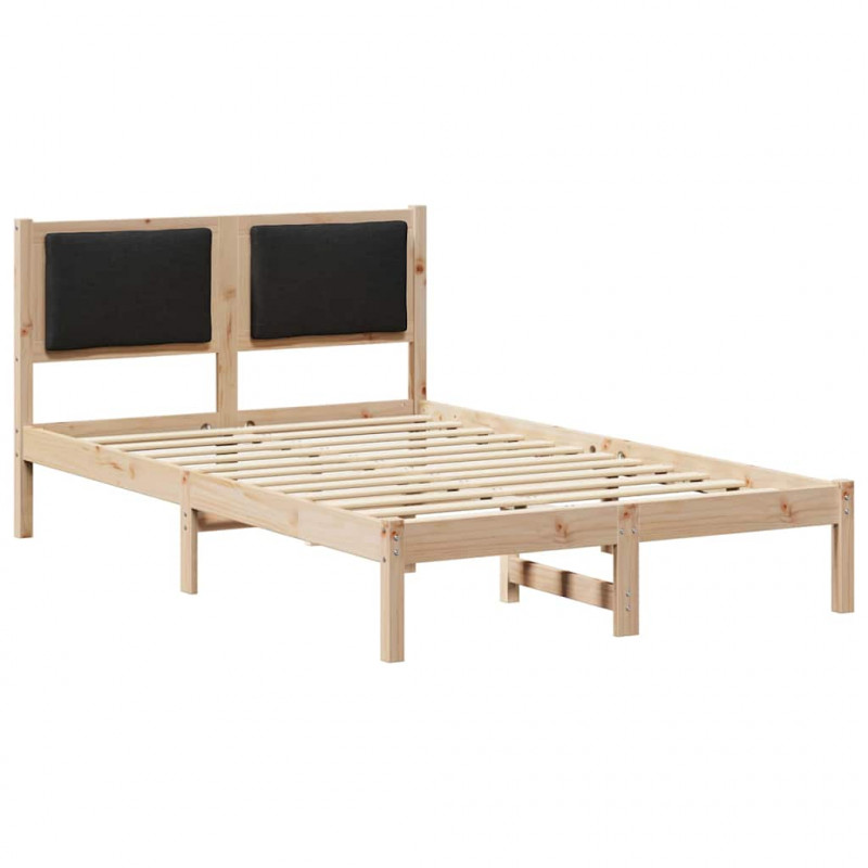 Ramka łóżka Czarny 120 x 190 cm Lite drewno sosnowe