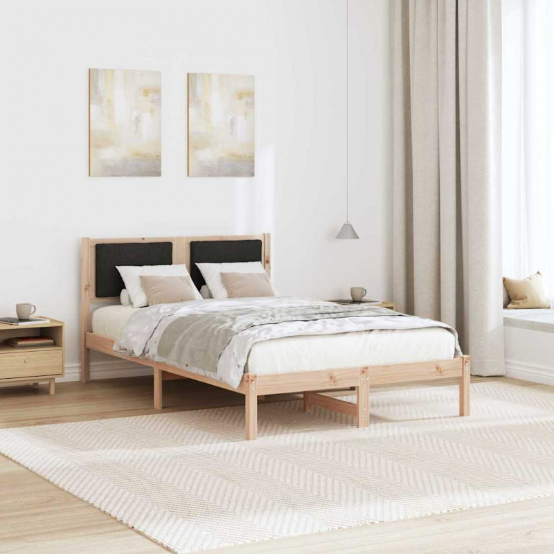 Ramka łóżka Czarny 120 x 190 cm Lite drewno sosnowe