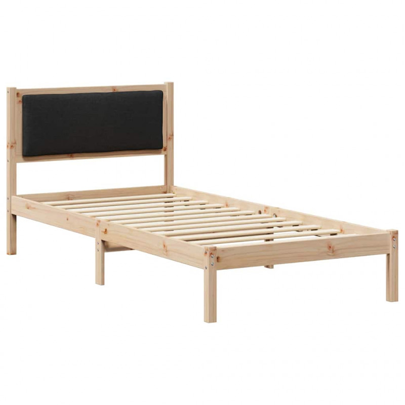 Ramka łóżka Czarny 100 x 200 cm Lite drewno sosnowe