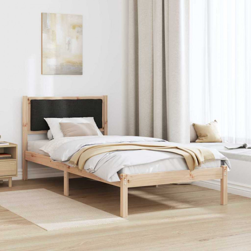 Ramka łóżka Czarny 100 x 200 cm Lite drewno sosnowe