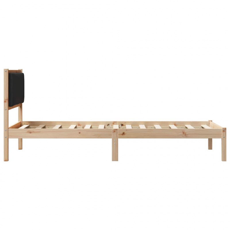 Ramka łóżka Czarny 100 x 200 cm Lite drewno sosnowe