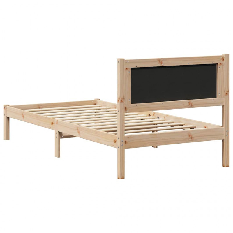 Ramka łóżka Czarny 100 x 200 cm Lite drewno sosnowe