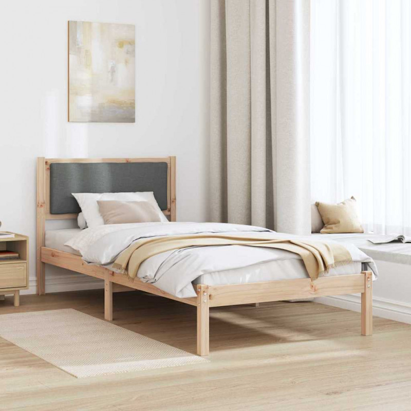 Ramka łóżka Ciemnoszary 90 x 200 cm Lite drewno sosnowe