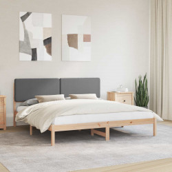 Ramka łóżka z tapicerowanym wezgłowiem Ciemnoszary 180 x 200 cm