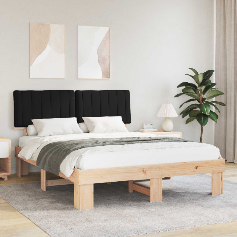 Ramka łóżka z tapicerowanym wezgłowiem Czarny 160 x 200 cm