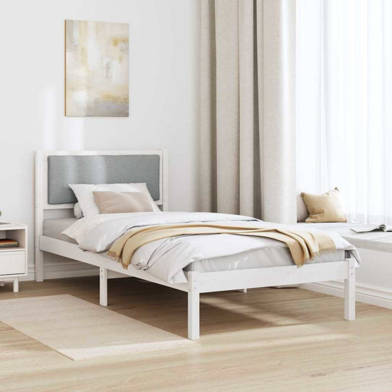 Ramka łóżka Jasnoszary 90 x 200 cm Lite drewno sosnowe