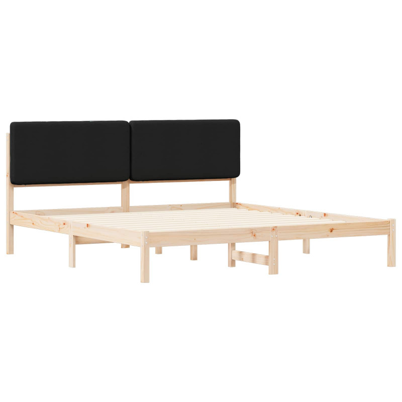 Ramka łóżka z tapicerowanym wezgłowiem Czarny 180 x 200 cm