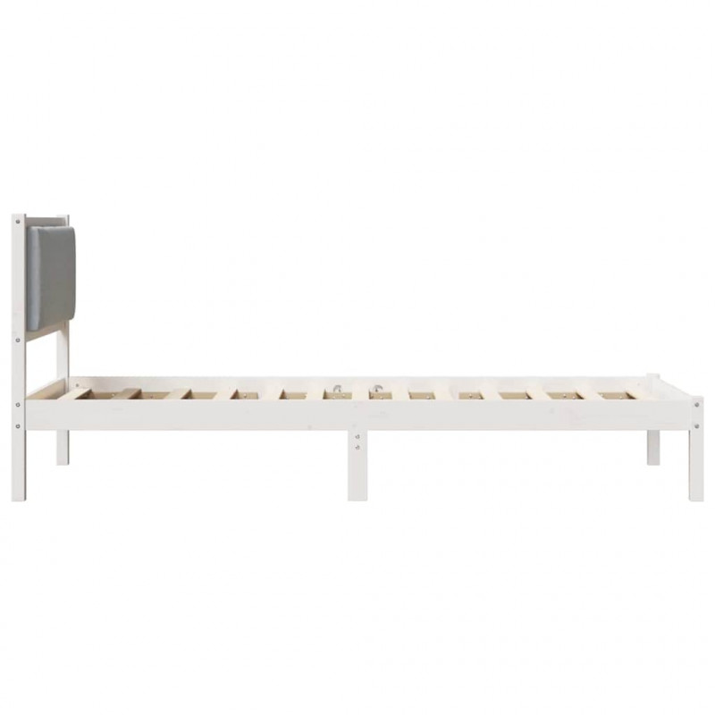 Ramka łóżka Jasnoszary 90 x 200 cm Lite drewno sosnowe