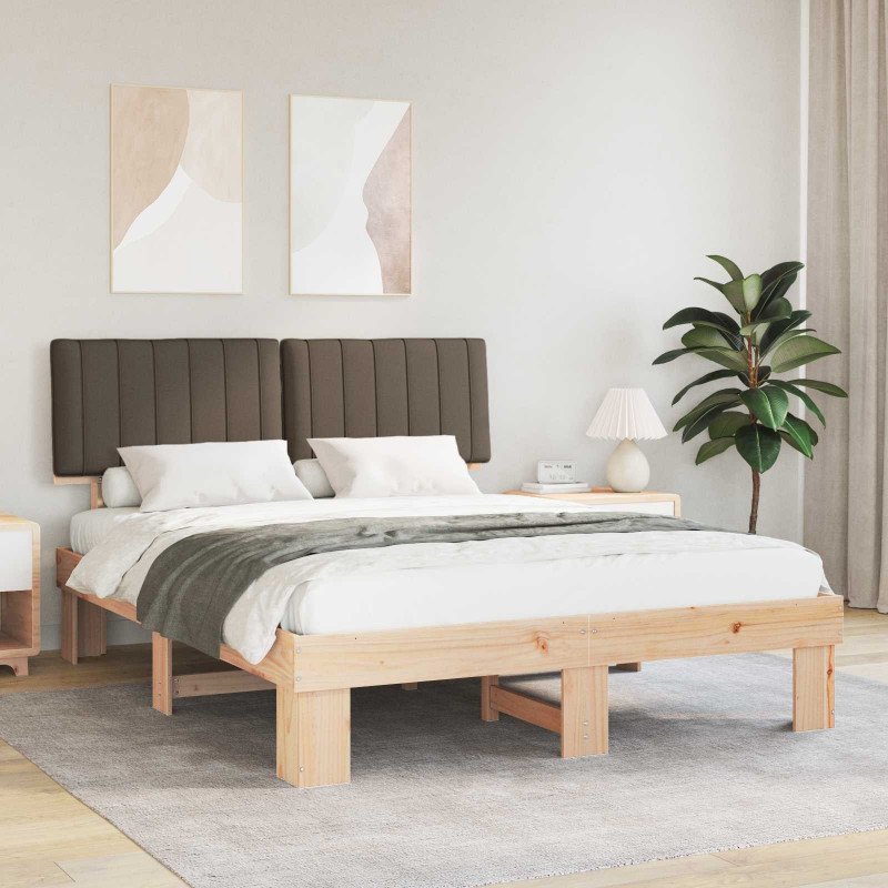 Ramka łóżka z tapicerowanym wezgłowiem Ciemnoszary 160 x 200 cm