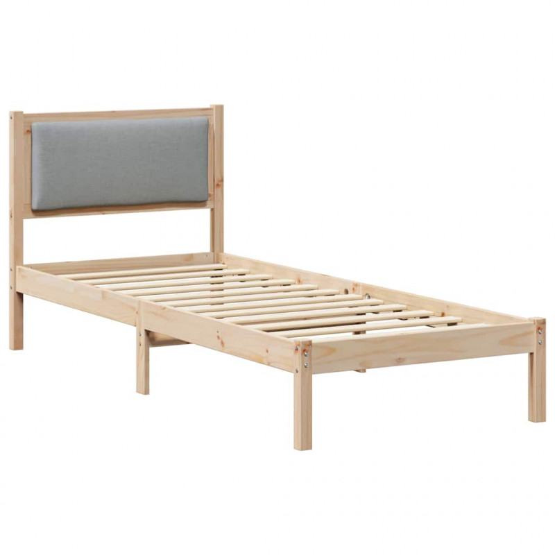 Ramka łóżka Jasnoszary 80 x 200 cm Lite drewno sosnowe
