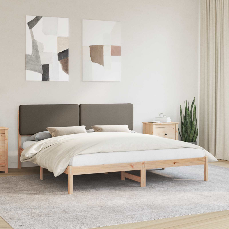 Ramka łóżka z tapicerowanym wezgłowiem Ciemnoszary 180 x 200 cm