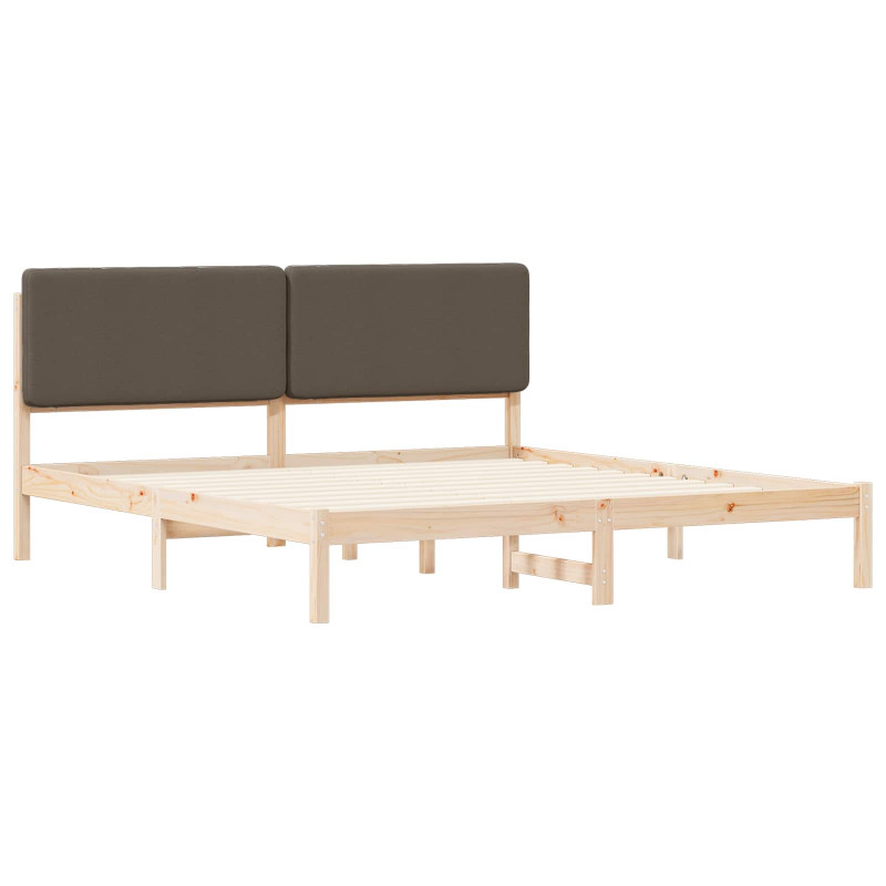 Ramka łóżka z tapicerowanym wezgłowiem Ciemnoszary 180 x 200 cm
