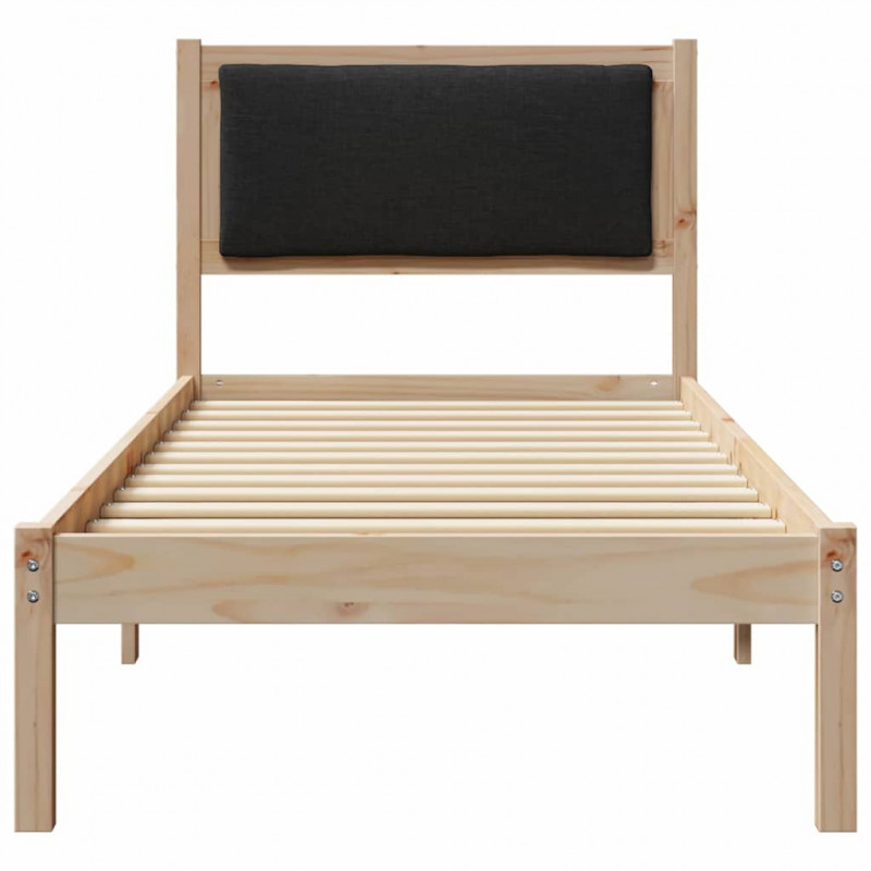 Ramka łóżka Z zagłówkiem Czarny 80 x 200 cm Lite drewno sosnowe