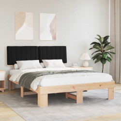 Ramka łóżka z tapicerowanym wezgłowiem Czarny 150 x 200 cm