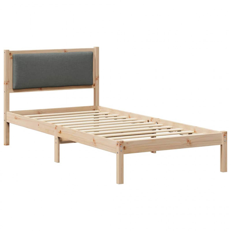 Ramka łóżka Ciemnoszary 90 x 190 cm Lite drewno sosnowe