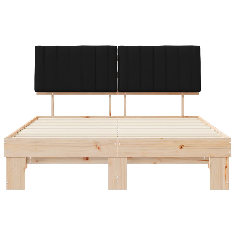 Ramka łóżka z tapicerowanym wezgłowiem Czarny 150 x 200 cm