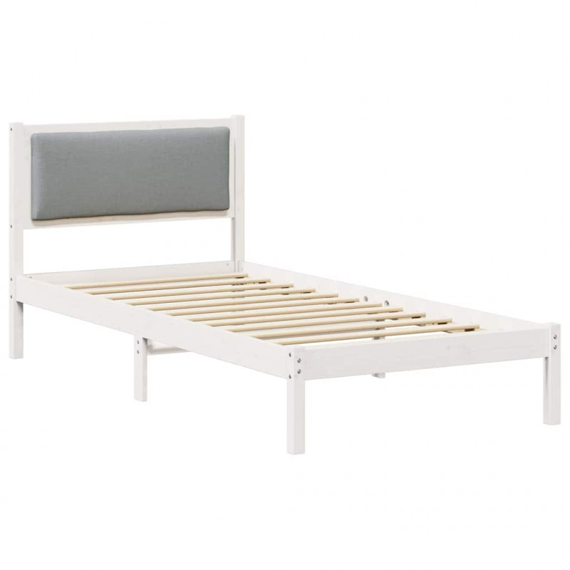 Ramka łóżka Jasnoszary 90 x 190 cm Lite drewno sosnowe