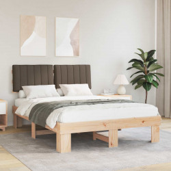 Ramka łóżka z tapicerowanym wezgłowiem Ciemnoszary 140 x 200 cm