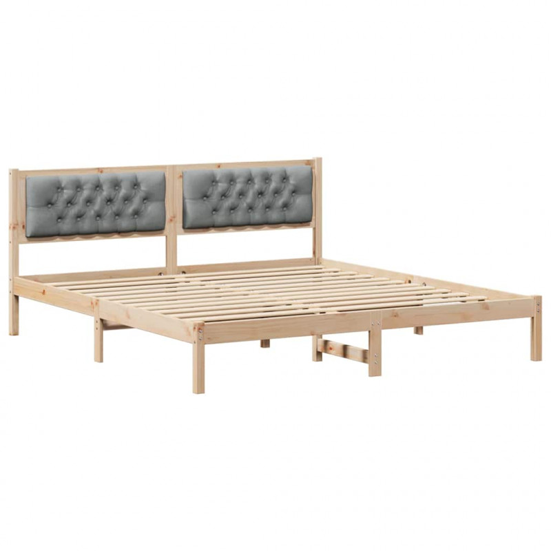 Ramka łóżka Jasnoszary 160 x 200 cm Lite drewno sosnowe
