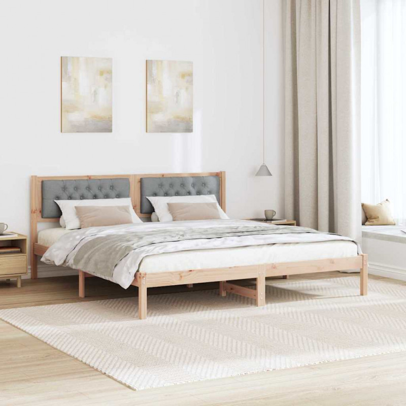 Ramka łóżka Jasnoszary 160 x 200 cm Lite drewno sosnowe
