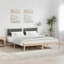 Ramka łóżka Ciemnoszary 160 x 200 cm Lite drewno sosnowe