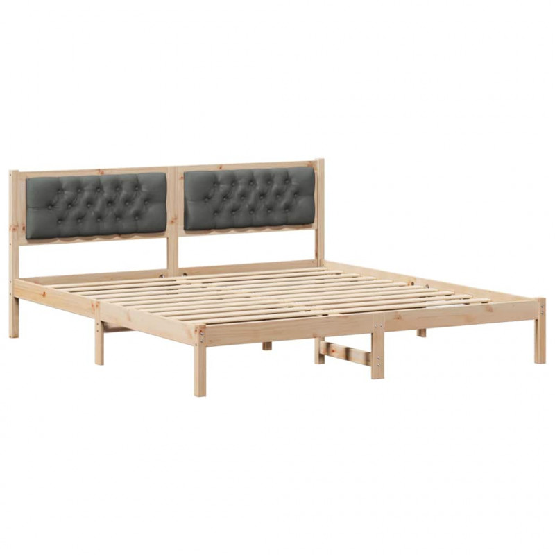 Ramka łóżka Ciemnoszary 160 x 200 cm Lite drewno sosnowe