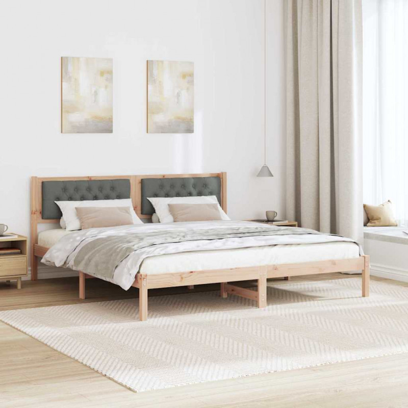Ramka łóżka Ciemnoszary 160 x 200 cm Lite drewno sosnowe