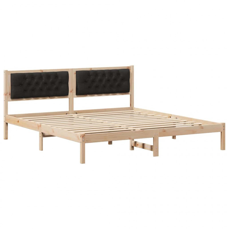 Ramka łóżka Czarny 160 x 200 cm Lite drewno sosnowe