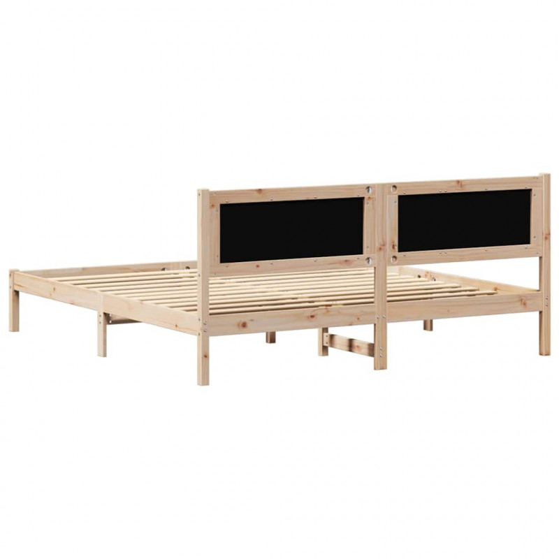 Ramka łóżka Czarny 160 x 200 cm Lite drewno sosnowe
