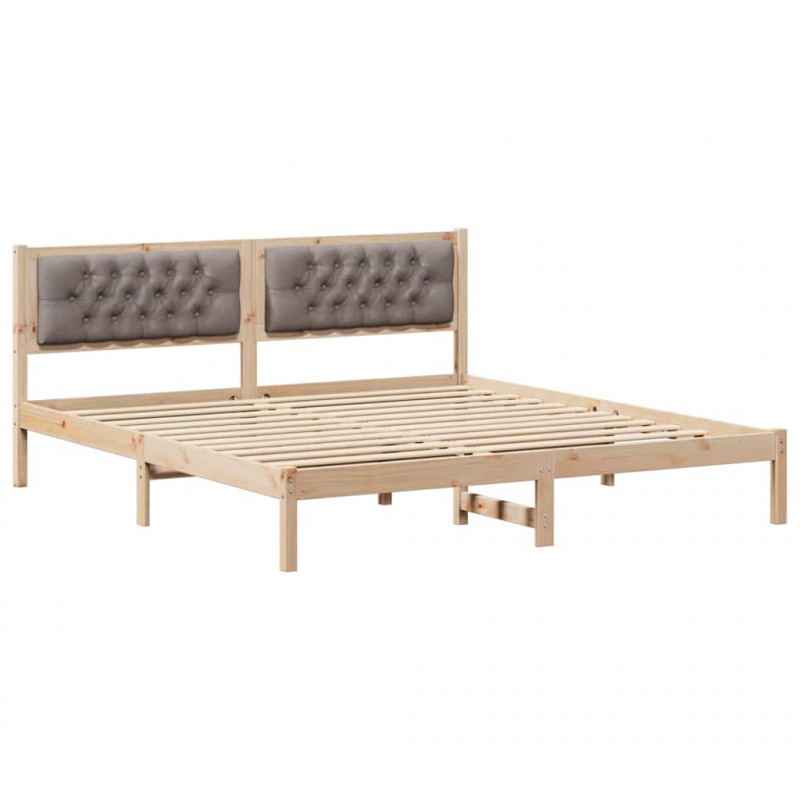 Ramka łóżka Ciemnoszary 160 x 200 cm Lite drewno sosnowe